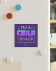 "I'm a Child Sponsor" NHF Square Magnet (Purple)