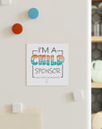 "I'm a Child Sponsor" NHF Square Magnet (White)
