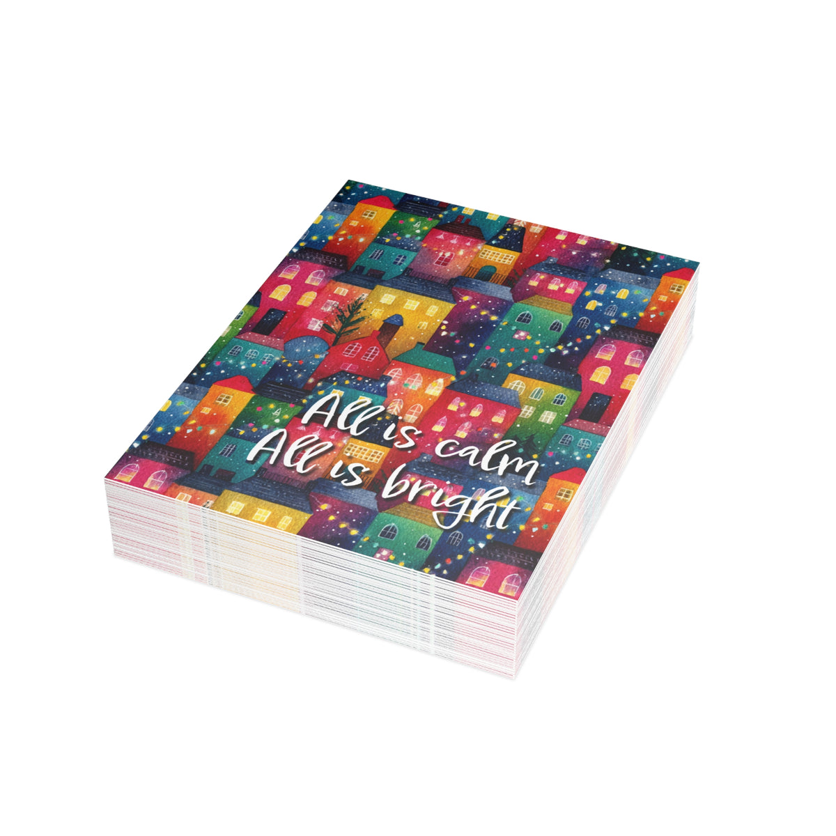 "Merry Village" NHF Folded Christmas Cards (1, 10, 30, and 50)