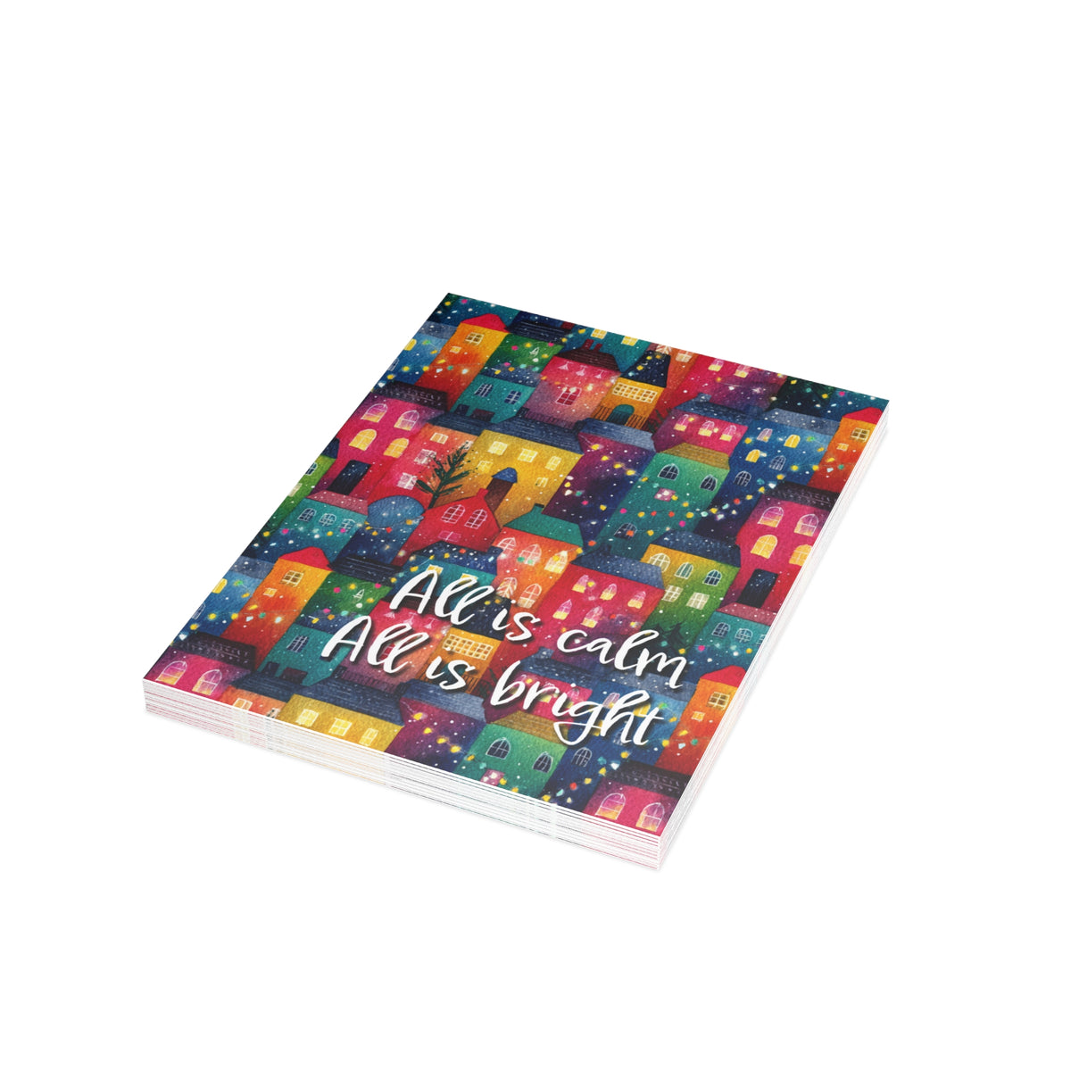 "Merry Village" NHF Folded Christmas Cards (1, 10, 30, and 50)