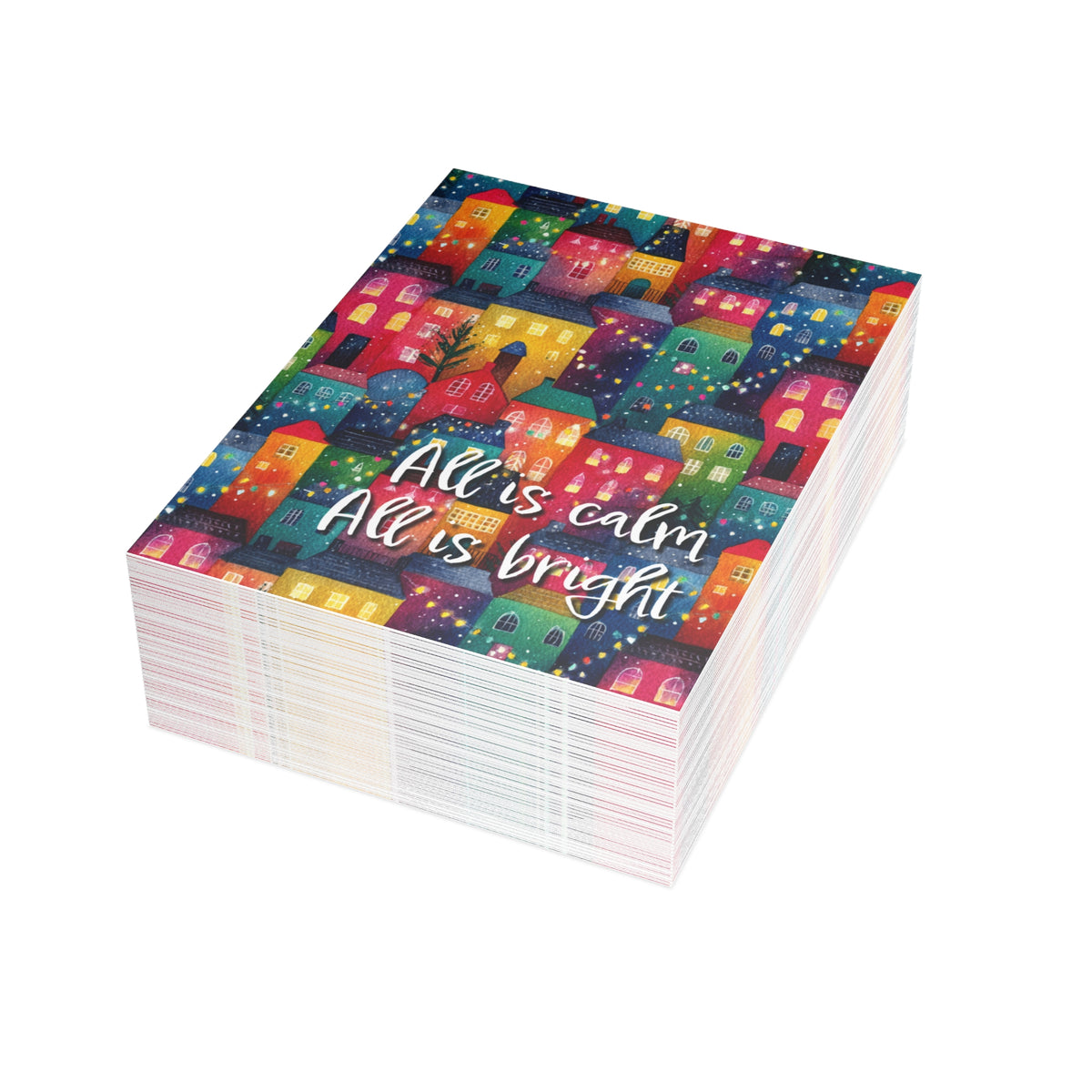 "Merry Village" NHF Folded Christmas Cards (1, 10, 30, and 50)