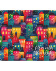 NHF "Merry Village" Christmas Sherpa Blanket