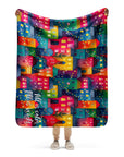 NHF "Merry Village" Christmas Sherpa Blanket