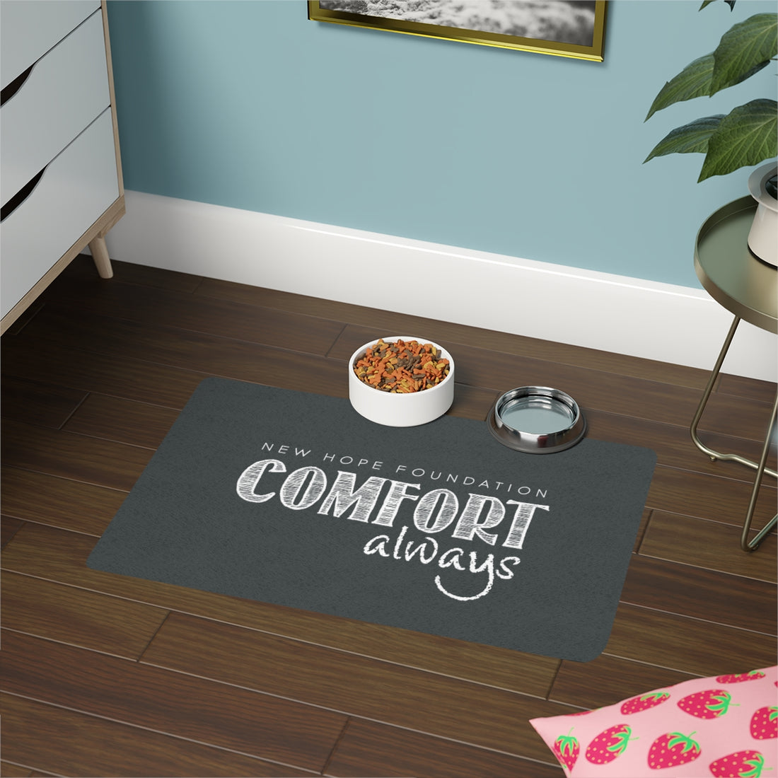 "Comfort Always" NHF Pet Food Mat (Gray)