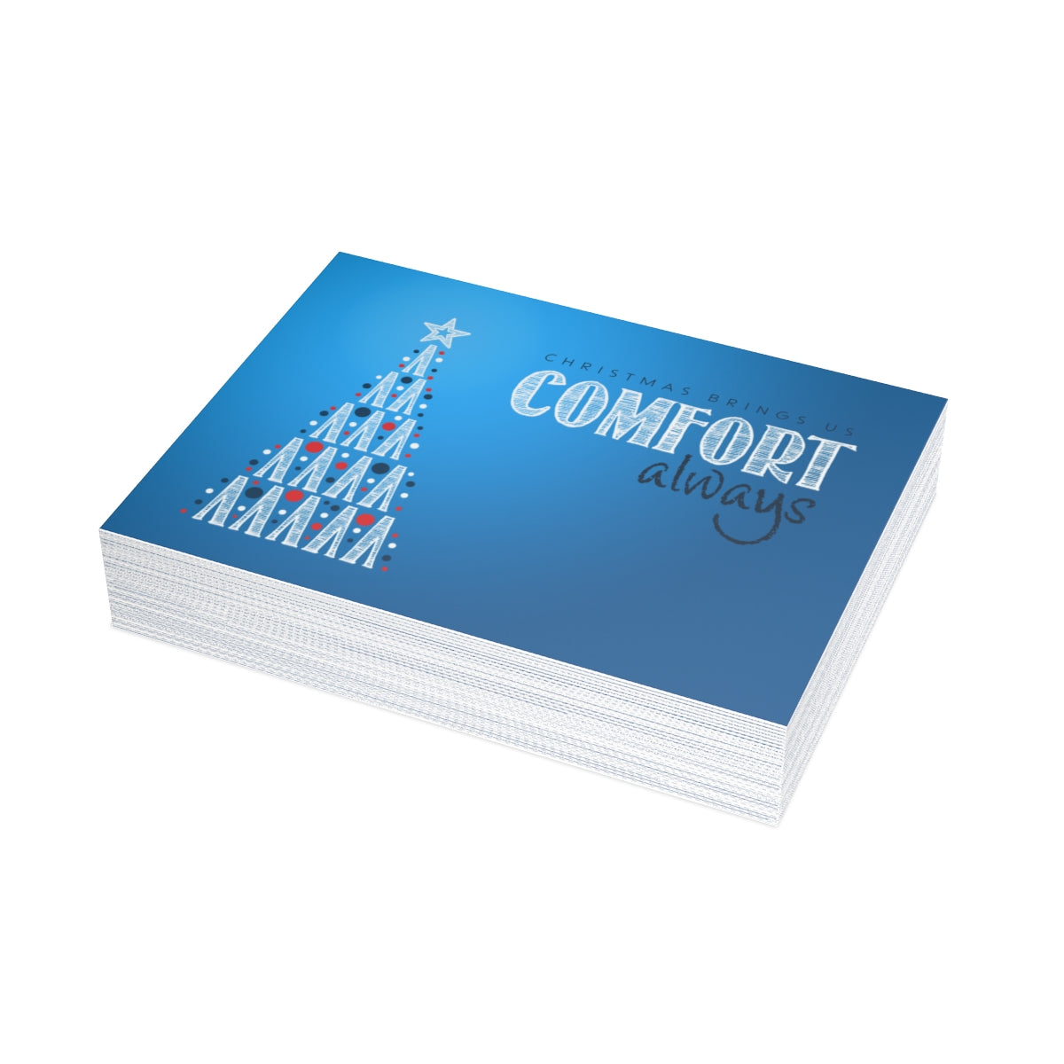 &quot;Comfort Always&quot; NHF Folded Christmas Cards in Blue (1, 10, 30, and 50)