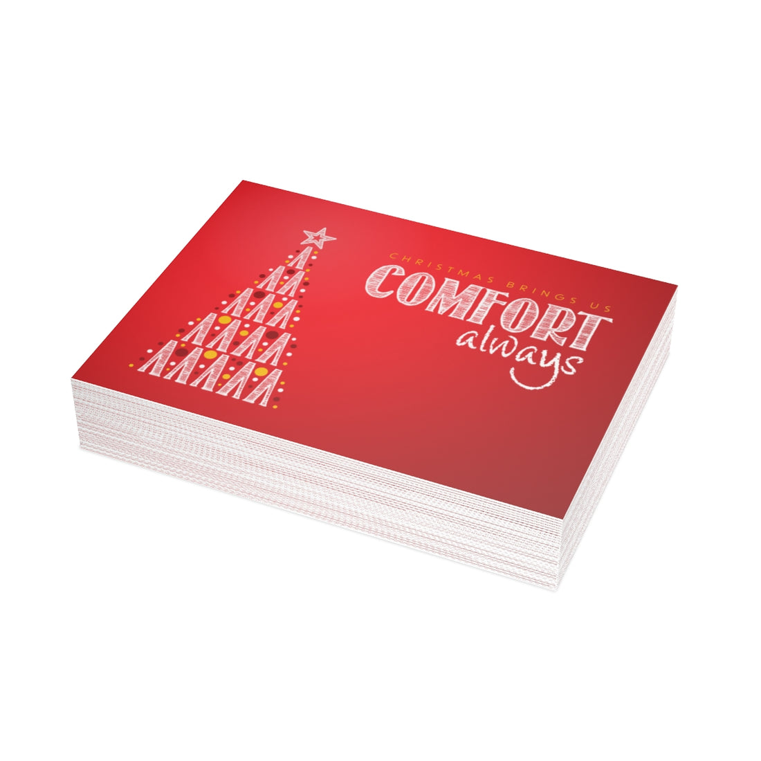 "Comfort Always" NHF Folded Christmas Cards in Red (1, 10, 30, and 50)