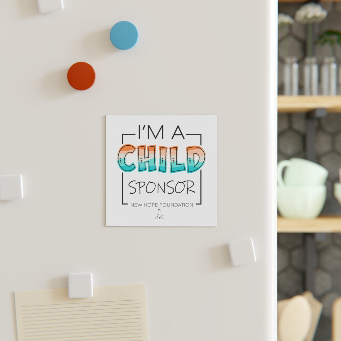 "I'm a Child Sponsor" NHF Square Magnet (White)