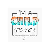 "I'm a Child Sponsor" NHF Square Magnet (White)