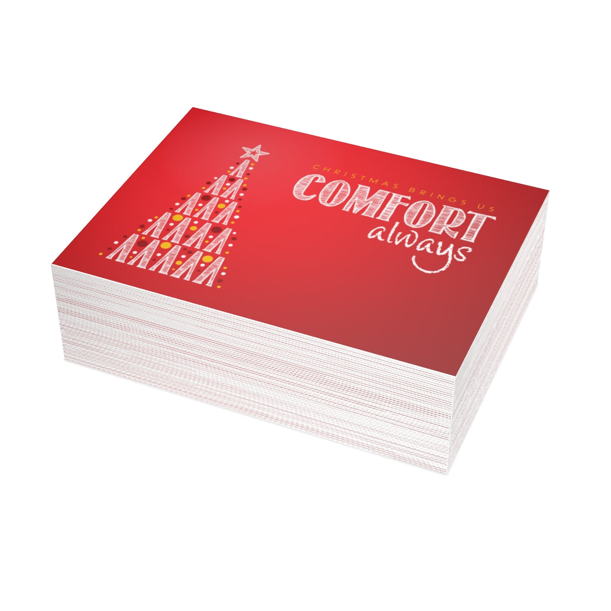 &quot;Comfort Always&quot; NHF Folded Christmas Cards in Red (1, 10, 30, and 50)