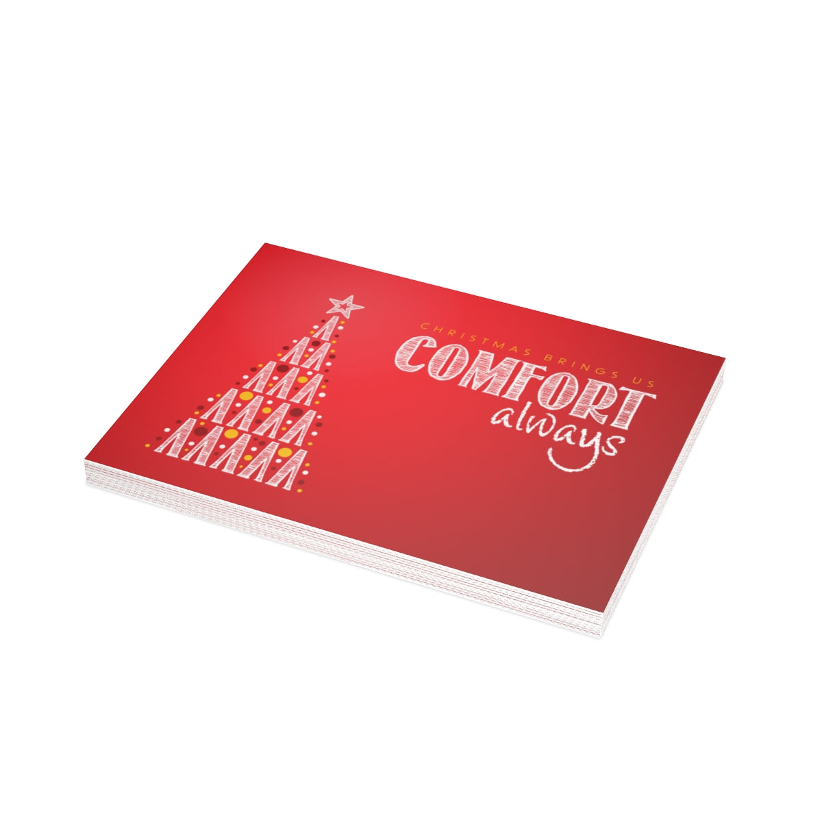 &quot;Comfort Always&quot; NHF Folded Christmas Cards in Red (1, 10, 30, and 50)