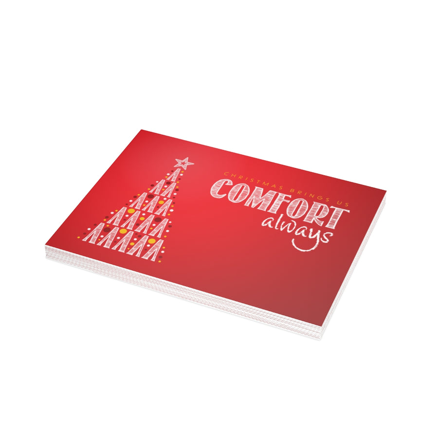 "Comfort Always" NHF Folded Christmas Cards in Red (1, 10, 30, and 50)