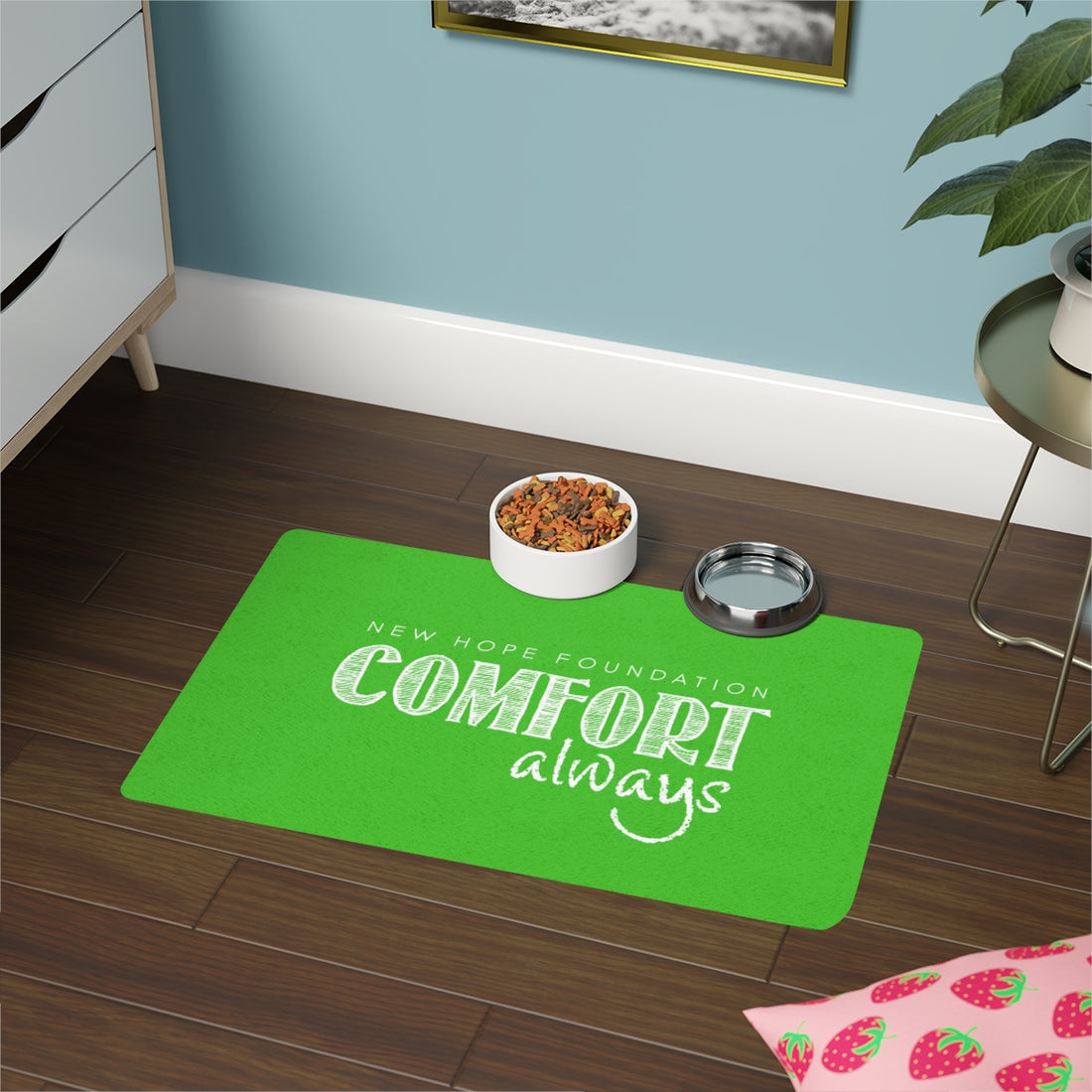 "Comfort Always" NHF Pet Food Mat (Green)