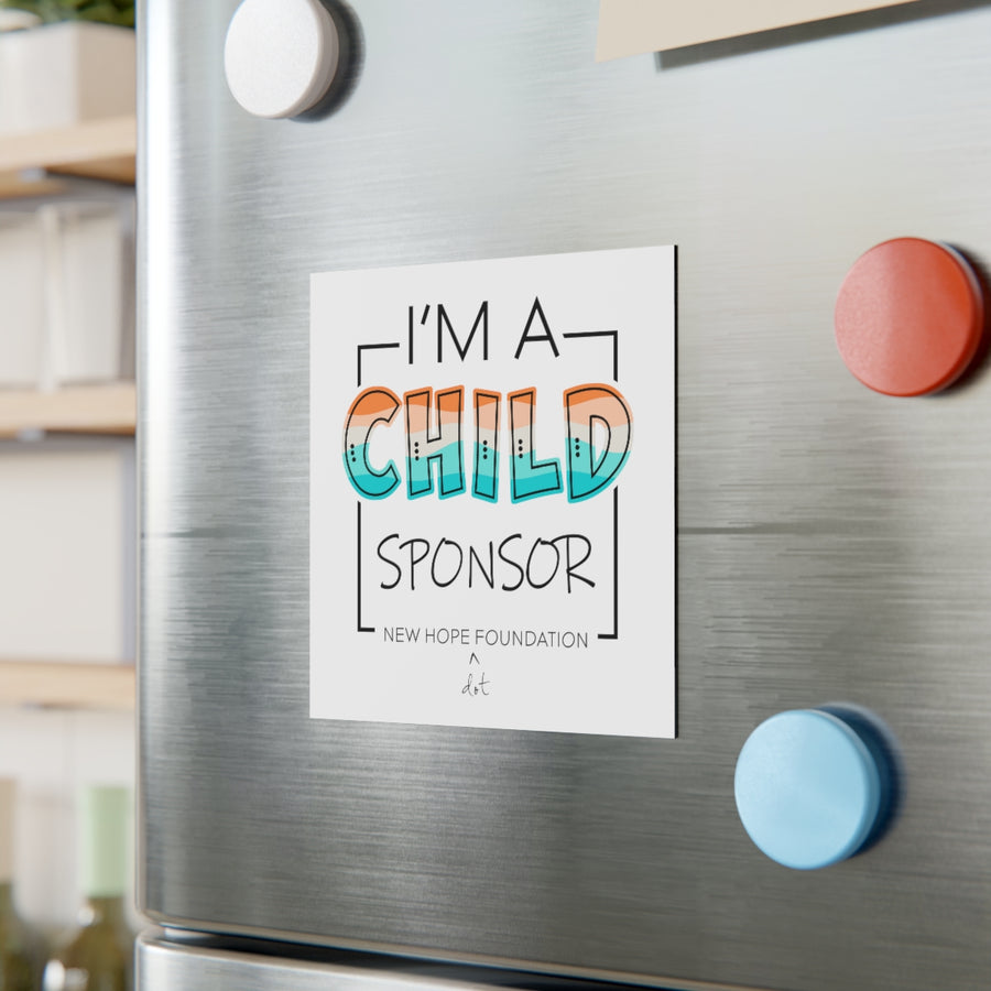 "I'm a Child Sponsor" NHF Square Magnet (White)